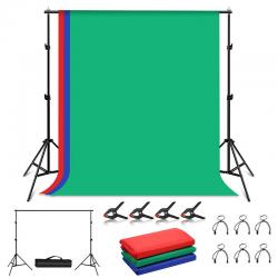 Set din Stativ, fundal si accesorii pentru studio foto PKT5204 Puluz, 200x200cm, Multicolor