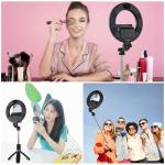 Selfie stick PU531B Puluz pentru Vlogging, Lampa LED, control telecomanda, lumina reglabila, trepied reglabil, Negru 5 - lerato.ro