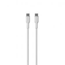 Cablu pentru incarcare si transfer de date Puro Soft, 2x USB-C, 60W, 1.5m, Alb