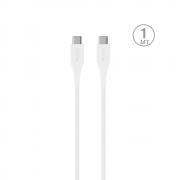 Cablu pentru incarcare si transfer de date Puro Plain, 2x USB-C, 2A, 480Mbps,1m, Alb