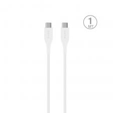 Cablu pentru incarcare si transfer de date Puro Plain, 2x USB-C, 2A, 480Mbps,1m, Alb
