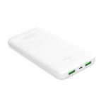 Baterie externa Puro White, 10000mAh, 12W, 2x USB-A, 1x  USB-C, Cablu USB-A la USB-C 20cm inclus, Alb 2 - lerato.ro