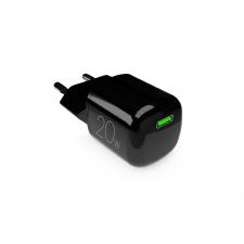 Incarcator retea Puro GaN, 20W, 3A, 1xUSB-C, Fast Charging, Negru