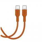 Cablu pentru incarcare si transfer de date Puro Icon, 2x USB-C, 60W, 1.5m, Portocaliu 2 - lerato.ro