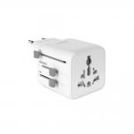 Adaptor retea Puro Universal Travel Adapte, 2500W, 10A, Compatibil cu prize EU/UK/US/AU, Alb 2 - lerato.ro