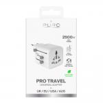 Adaptor retea Puro Universal Travel Adapte, 2500W, 10A, Compatibil cu prize EU/UK/US/AU, Alb 3 - lerato.ro