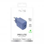 Incarcator retea Puro Pro Lite, USB-C, 30W, Albastru 3 - lerato.ro