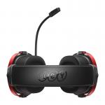 Casti gaming QCY Heroad VN200, Cu fir, Drivere 40mm, USB-A, RGB, Lungime cablu 2.2m, Negru / Rosu 4 - lerato.ro