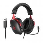 Casti gaming QCY Heroad VN200, Cu fir, Drivere 40mm, USB-A, RGB, Lungime cablu 2.2m, Negru / Rosu 5 - lerato.ro