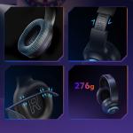Casti gaming wireless QCY Heroad V200 Tri-Mode, Sunet 7.1, Bluetooth 6.0, 2.4 GHz dongle, Microfon, Incarcare USB-C, 2000 mAh, Autonomie 240h, Iluminare RGB, Negru 13 - lerato.ro