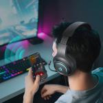 Casti gaming wireless QCY Heroad V200 Tri-Mode, Sunet 7.1, Bluetooth 6.0, 2.4 GHz dongle, Microfon, Incarcare USB-C, 2000 mAh, Autonomie 240h, Iluminare RGB, Negru 16 - lerato.ro