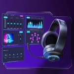 Casti gaming wireless QCY Heroad V200 Tri-Mode, Sunet 7.1, Bluetooth 6.0, 2.4 GHz dongle, Microfon, Incarcare USB-C, 2000 mAh, Autonomie 240h, Iluminare RGB, Negru 8 - lerato.ro