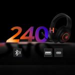 Casti gaming wireless QCY Heroad V200 Tri-Mode, Sunet 7.1, Bluetooth 6.0, 2.4 GHz dongle, Microfon, Incarcare USB-C, 2000 mAh, Autonomie 240h, Iluminare RGB, Negru 10 - lerato.ro