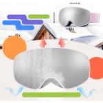 Ochelari de schi pentru copii Qunature cu protectie UV, Marime M/L, Roz 5 - lerato.ro