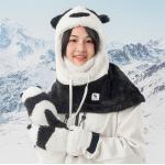Manusi pentru ski Qunature Panda, Windproof, Marime S, Negru / Alb 5 - lerato.ro