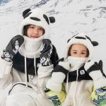 Manusi pentru ski Qunature Panda, Windproof, Marime S, Negru / Alb 7 - lerato.ro