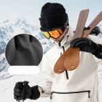 Manusi pentru ski Qunature Finger Style, Anti-Slip, Compatibile Touchscreen, Waterproof, Marime M, Negru 4 - lerato.ro