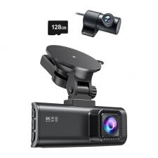 Accesorii auto, Camera auto REDTIGER F7NP, 4K fata, 1080p spate, Display 3.18 inch, GPS, WiFi, Card microSD 128GB inclus, Negru, lerato.ro