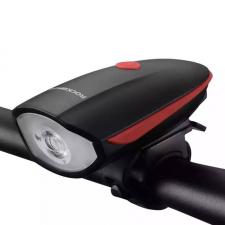 Lumina bicicleta cu sonerie Rockbros 7588, LED, 1200 mAh, 250lm, Incarcare USB, Functie lanterna, IPX5, Negru/Rosu