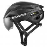 Casca de protectie ciclism cu viziera si ochelari UV detasabili Rockbros, 58-62cm, Negru 3 - lerato.ro