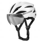 Casca de protectie ciclism cu viziera si ochelari UV detasabili Rockbros, 58-62cm, Alb 3 - lerato.ro