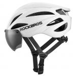 Casca de protectie ciclism cu viziera si ochelari UV detasabili Rockbros, 58-62cm, Alb 4 - lerato.ro