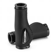 Mansoane ergonomice pentru bicicleta Rockbros, Piele ecologica, 22 mm, Negru