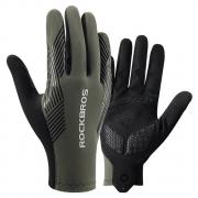Manusi de ciclism Rockbros 3 sezoane Long Finger, Marime L, Verde