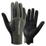 Manusi de ciclism Rockbros 3 sezoane Long Finger, Marime XL, Verde 2 - lerato.ro