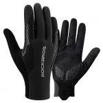 Manusi de ciclism Rockbros 3 sezoane Long Finger, Marime L, Negru 2 - lerato.ro