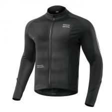 Jacheta cu maneca lunga pentru ciclism Rockbros 15400002005, Toamna/Iarna, Poliester, Marime XXL, Negru