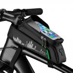 Geanta bicicleta impermeabila Rockbros 029-1BK pentru cadru, cu suport pentru telefon, 1.5L, Black 2 - lerato.ro