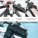 Geanta bicicleta impermeabila Rockbros 029-1BK pentru cadru, cu suport pentru telefon, 1.5L, Black 7 - lerato.ro