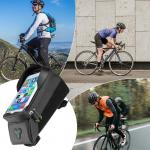 Geanta bicicleta impermeabila Rockbros 029-1BK pentru cadru, cu suport pentru telefon, 1.5L, Black 8 - lerato.ro