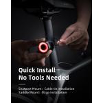 Stop bicicleta Rockbros Q3, Sistem inteligent de oprire, 4 moduri de iluminare, Autonomie 30h, Negru 11 - lerato.ro