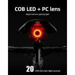 Stop bicicleta Rockbros Q5, Sistem inteligent de oprire, 4 moduri de iluminare, 400mAh, Autonomie 90h, Negru 11 - lerato.ro