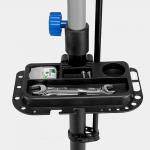Suport tip service pentru biciclete Rockbros MP-02, Inaltime reglabila, Brat rotativ, Picioare pliabile, Tava integrata pentru unelte, Sarcina maxima 80kg, Negru 9 - lerato.ro