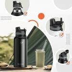 Bidon sport termic Rockbros 35210029002 pentru ciclism, Otel inoxidabil, 650ml, Negru 7 - lerato.ro