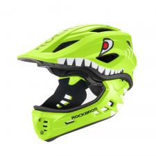 Accesorii biciclete / motociclete / trotinete electrice, Casca de protectie ciclism pentru copii Rockbros TT-32004 Shark, Marime M, 54-58cm, Verde, lerato.ro