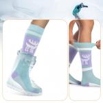 Sosete termice pentru ski Qunature 037202, Lana / Poliester, Marime 43–48, Mov / Verde 5 - lerato.ro