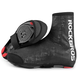 Set 2 protectii pentru pantofi ciclism Rockbros LF1081, Windproof, Waterproof, Marime 42-46, Negru