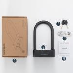 Antifurt bicicleta Rockbros 32210818001 Smart U-Lock, Deblocare amprenta / aplicatie / cheie, Bluetooth, Incarcare USB-C, Negru 10 - lerato.ro