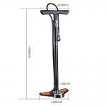 Pompa de podea Rockbros GP6532B, 160 PSI, Manometru integrat, Negru / Portocaliu 3 - lerato.ro