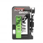 Unealta multifunctionala 14in1 pentru biciclete Rockbros, 12 capete surubelnita, Carcasa compacta, Negru / Verde 3 - lerato.ro