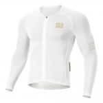 Jacheta cu maneca lunga pentru ciclism Rockbros YDCX008, Slim fit, Respirabila, Logo reflectorizant, Poliester / Nailon, Marime XXL, Alb 2 - lerato.ro