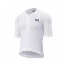 Accesorii Auto / Moto / Bicicleta, Tricou cu maneca scurta pentru ciclism Rockbros 15200025, Flexible fit, Respirabil, Poliester, Marime S, Alb, lerato.ro