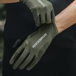 Manusi pentru ciclism Rockbros 16110006002 cu absortie a socurilor, Material respirabil, Marimea M, Negru / Verde 6 - lerato.ro