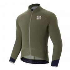 Jachete si geci sport, Jacheta de iarna pentru ciclism Rockbros YDWT014, Polar fleece layer, Respirabila, Poliester / Nailon, Marime XL, Verde, lerato.ro