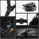 Casca de protectie ciclism Rockbros LK-99, Captuseasa detasabila, Ventilatie eficienta, Inchidere magnetica, Viziera reglabila, 58-62cm, Negru 6 - lerato.ro