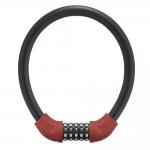 Antifurt bicicleta Rockbros RKS570-RD, Cu Cifru, Lungime 55cm, Cablu din otel, Negru / Rosu 2 - lerato.ro